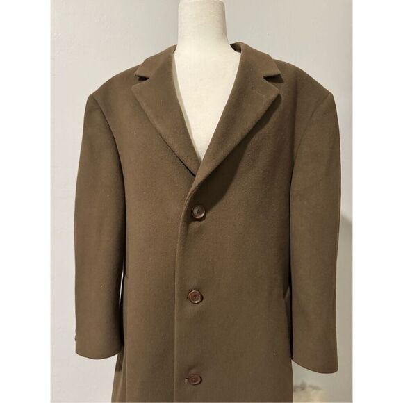 Calvin Klein brown wool and cashmere blend 44R coat button front size L - Picture 2 of 9
